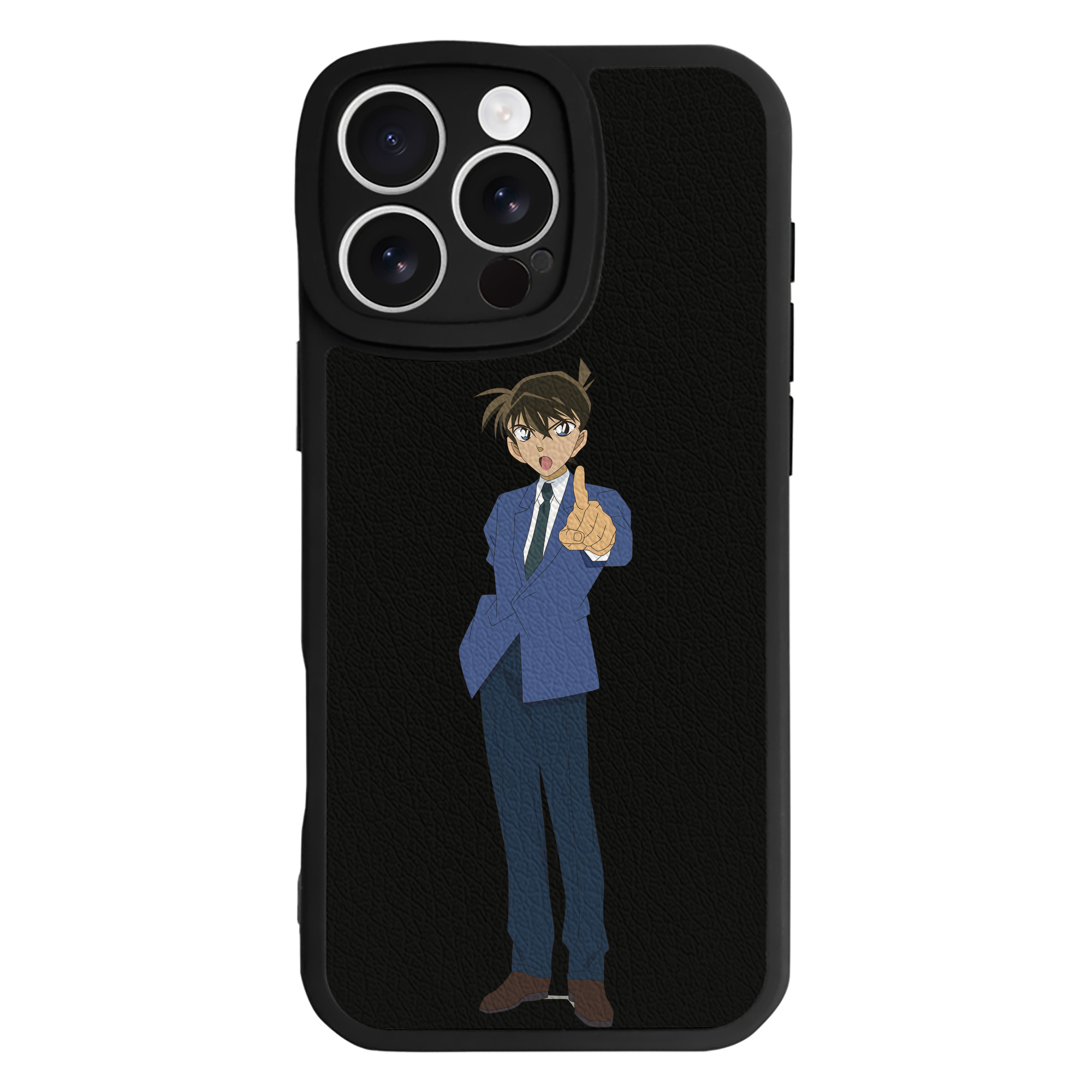 （画像用） 名探偵コナン 江戸川 コナン Detective Conan Conan Edogawa 【iPhone 16シリーズ対応】シリコンスマホケース（レザー調） 材質：シリコン